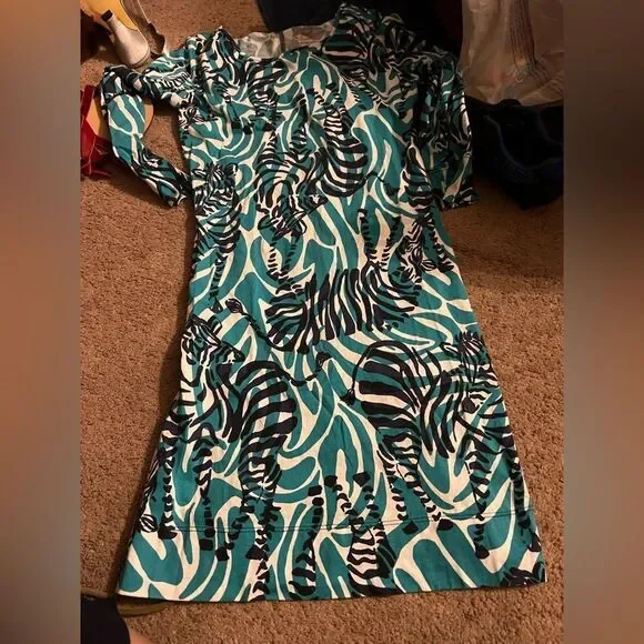 Lilly Pulitzer blue zebra print Marlowe dress xs - Picture 4 of 11